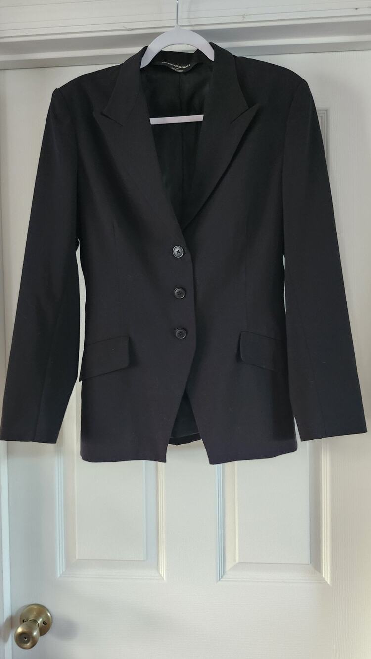 Norma Kamali Black 3-Button Tailored Blazer Jacket Size 10#695
